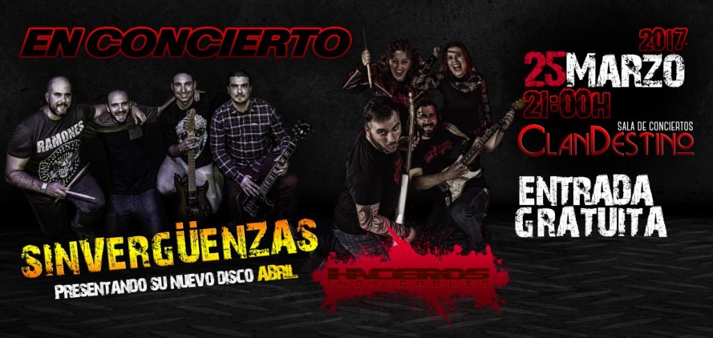 Haceros Inoxidables y Sinvergüenzas el 25 de Marzo en la sala Clandestino