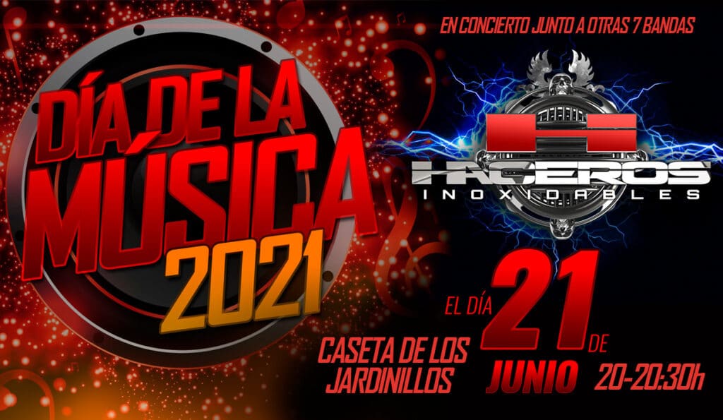 Haceros Inoxidables en concierto entre las bandas de la celebración del Día de la Música 2021